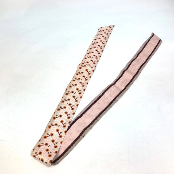 FENDI Band Scarf Rappie Flower pattern Scarf silk Pink Based - Picture 2 of 12